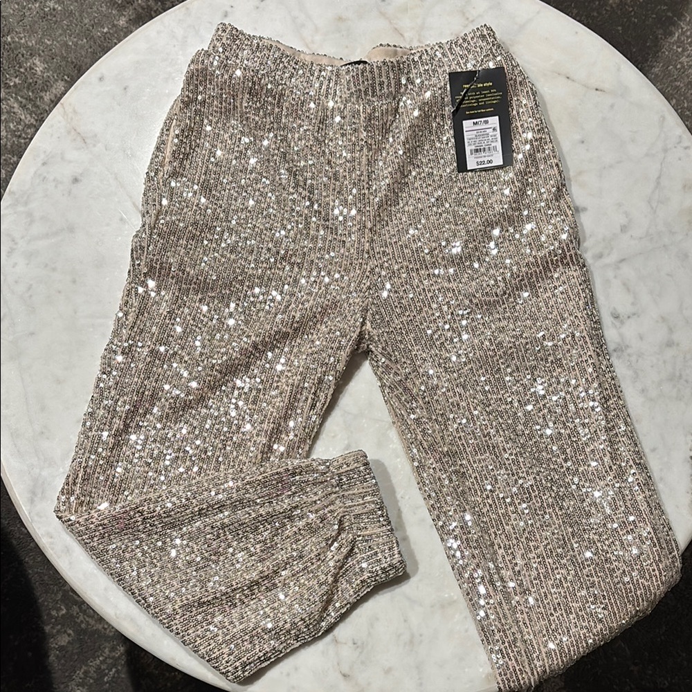 Girls Sparkling Sequin Pants